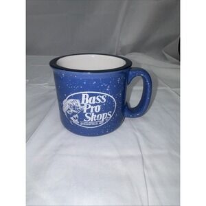 Bass Pro Shop Coffee Cup Large Mug Speckled Blue !!!!